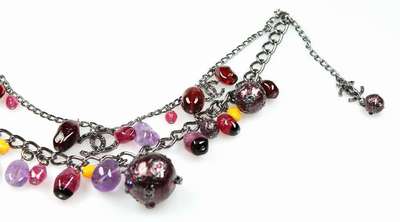 24523428c - 2-reihiges CHANEL-Collier, Modell Le Monde, Haute Couture, Paris 1990er Jahre, Metall ...