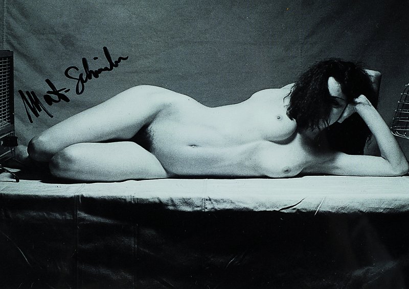 Martin Schreiber, Fotograf, Madonna, Foto-Multiple Karte, handsigniert, unter Glas gerahmt, ca. 10.5x15 cm
