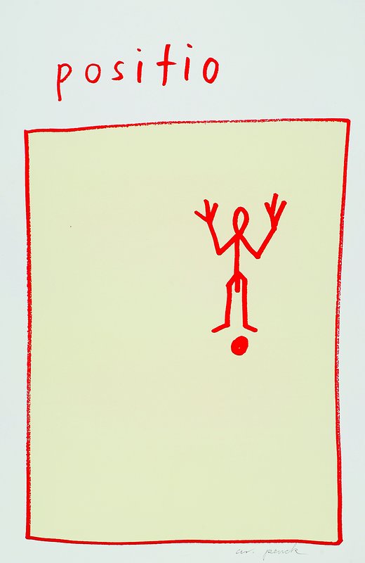 A.R. Penck, geb. 1939 Dresden, Positio, Farboffset, handsigniert, ca. 48x33 cm