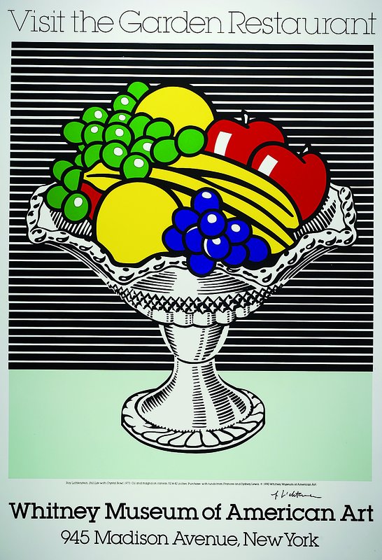 Roy Lichtenstein, 1923-1998, Still life with crystal bowl, Farbsiebdruck, Village Museum of American Art, handsigniert, ca. 108.5x76 cm