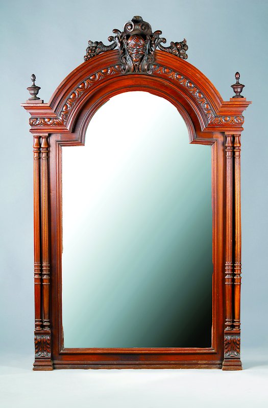 Großer Spiegel, um 1890, facettierter Spiegeleinsatz, prunkvoller Rahmen, ca. 178x113 cm