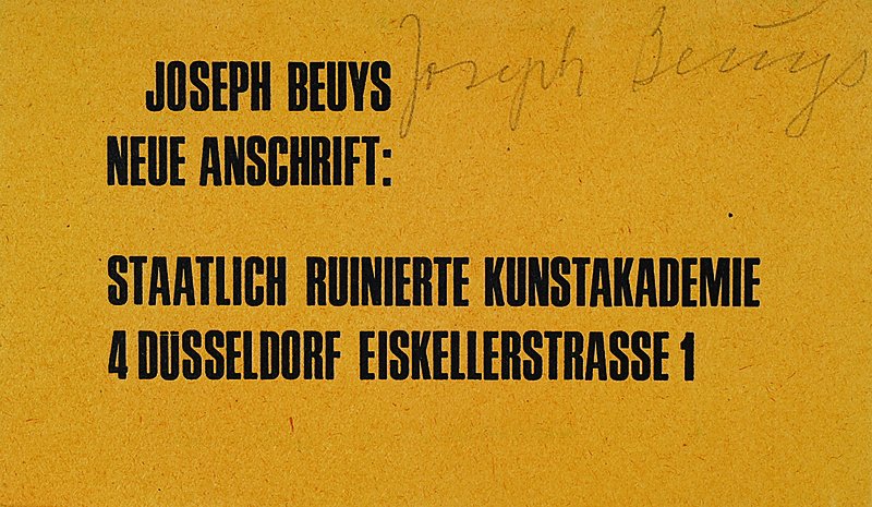 Joseph Beuys, 1921 - 1996, "Neue Anschrift", Multiple Postkarte, handsigniert, ca. 12x20,5 cm