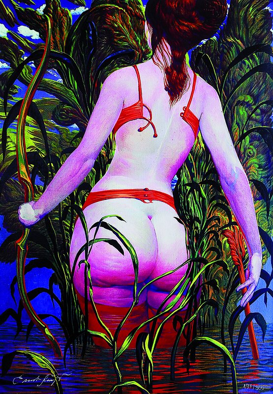 Ernst Fuchs, geb. 1930 Wien, "Dianah", Giclee auf Leinwand, 2012, handsigniert und num. 197/300, Blattgr. ca. 61x45 cm