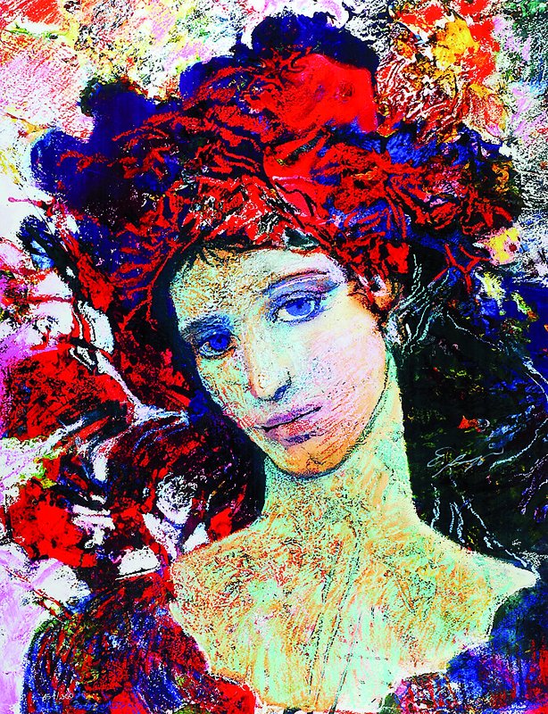 Ernst Fuchs, geb. 1930 Wien, "Mädchen mit roter Haube", Giclee auf Leinwand, 2012, handsigniert und num. 151/300, ca. 71x55 cm, Blattgr. ...