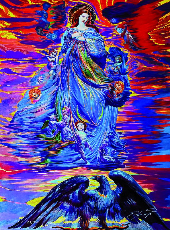 Ernst Fuchs, geb. 1930 Wien, "Madonna", Giclee auf Leinwand, 2012, handsigniert und num. 121/300, ca. 55x41 cm, Blattgr. ca. 61x47cm