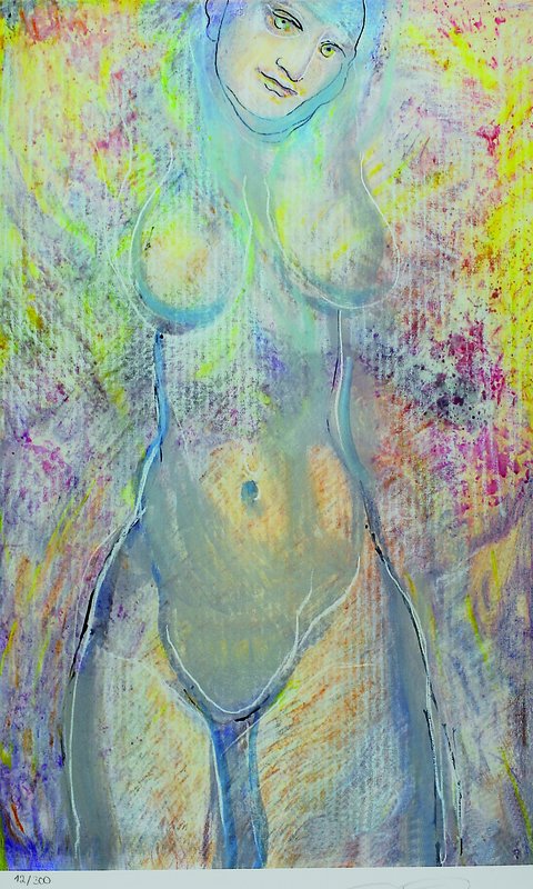 Ernst Fuchs, geb. 1930 Wien, "Lolita", Giclee auf schwerem handgemachten Baumwollpapier, 2012, handsigniert und num. 12/300, ca. 54x33,5 ...