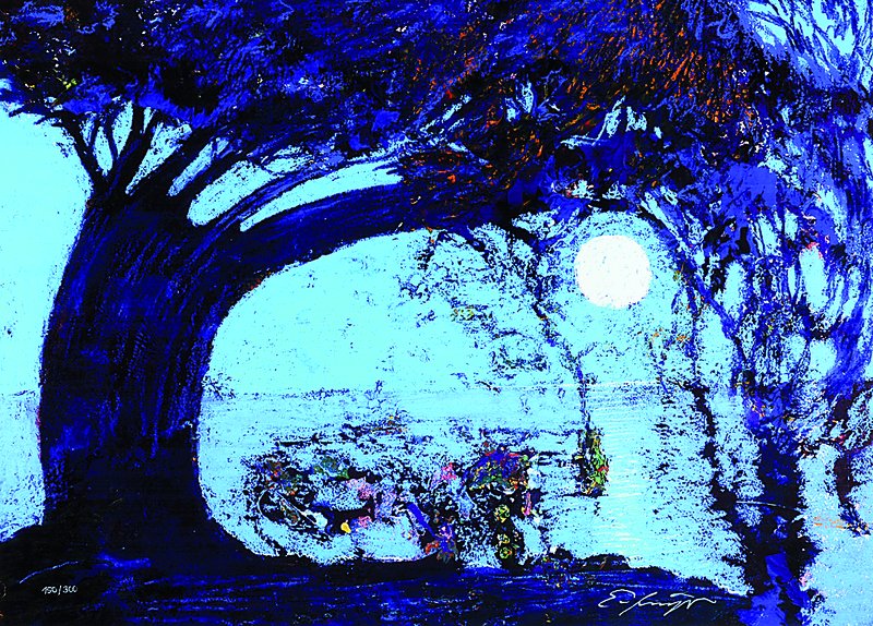 Ernst Fuchs, geb. 1930 Wien, "Starnberger See II", Giclee auf Leinwand, 2012, handsigniert und num. 150/300, ca. 55x76,5 cm,Blattgr. ca. ...