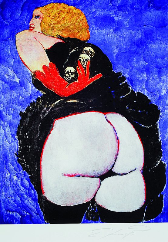 Ernst Fuchs, geb. 1930 Wien, "Die Kopfsammlerin", Giclee auf schwerem handgemachten Baumwollpapier, 2012, handsigniert, ca. 32,5x24,5 cm, ...