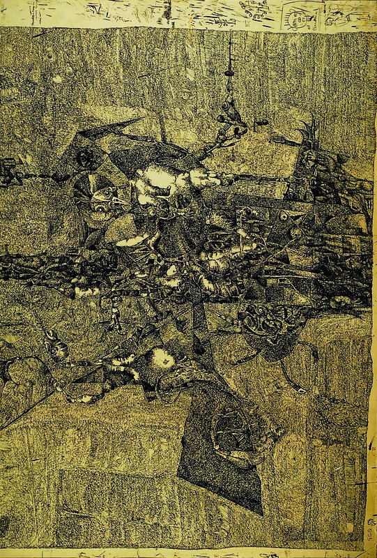 Markus Lüpertz, geb. 1941, Ohne Titel, Feder in Schwarz auf Zeichenbogen, Nachlass des Architekten Klaus Dieter Kothen, während seiner Zeit in ...