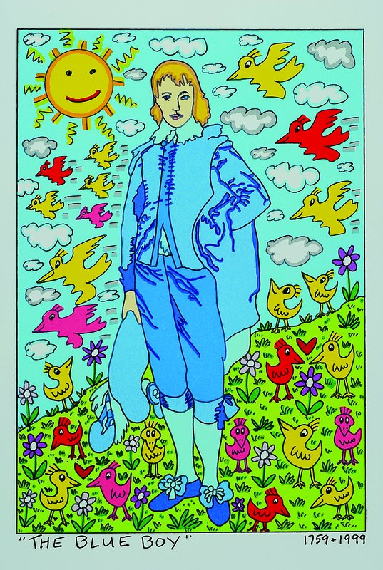 James Rizzi, 1950-2011, "The blue boy", Original Farblithographie von 1999 auf Bütten,ca. 27x18 cm, Blattgr. ca. 37x24,5 cm