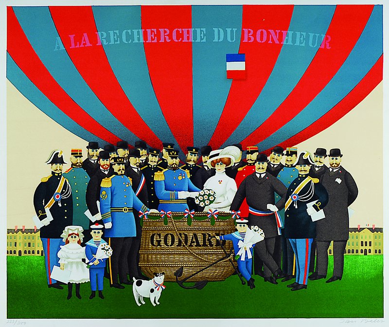 Jan Balet, 1913-2009, naiver Künstler, Studium bei Olaf Gulbransson, mehrere Ausstellungen im In- und Ausland, Farblithographie, hier: ...