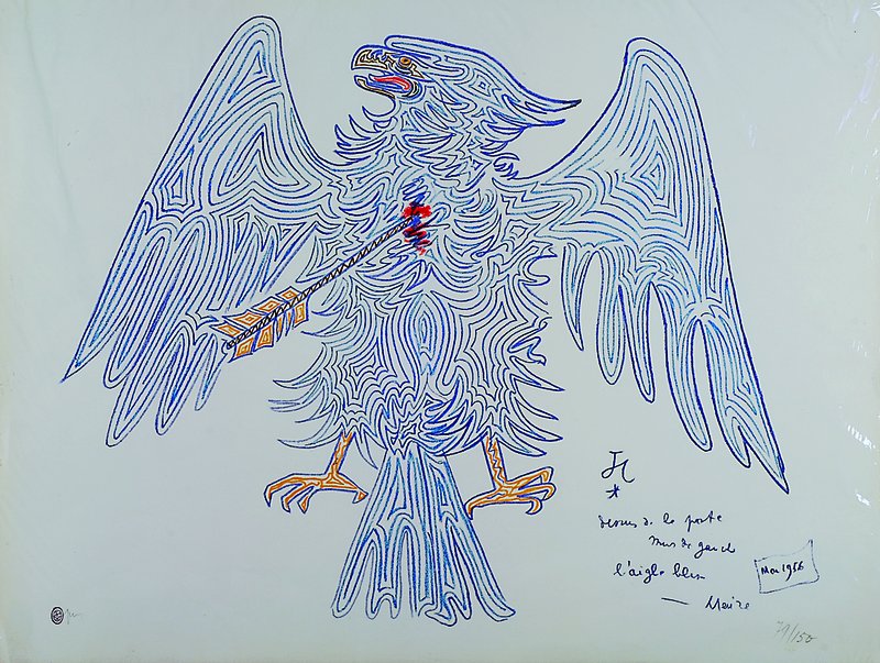 Jean Cocteau, 1889-1963, Farblithographie aus: Wandmalereien aus Villefranche und Menton, Mourlot Paris 1956, im Druck monogrammiert, datiert 1956 ...