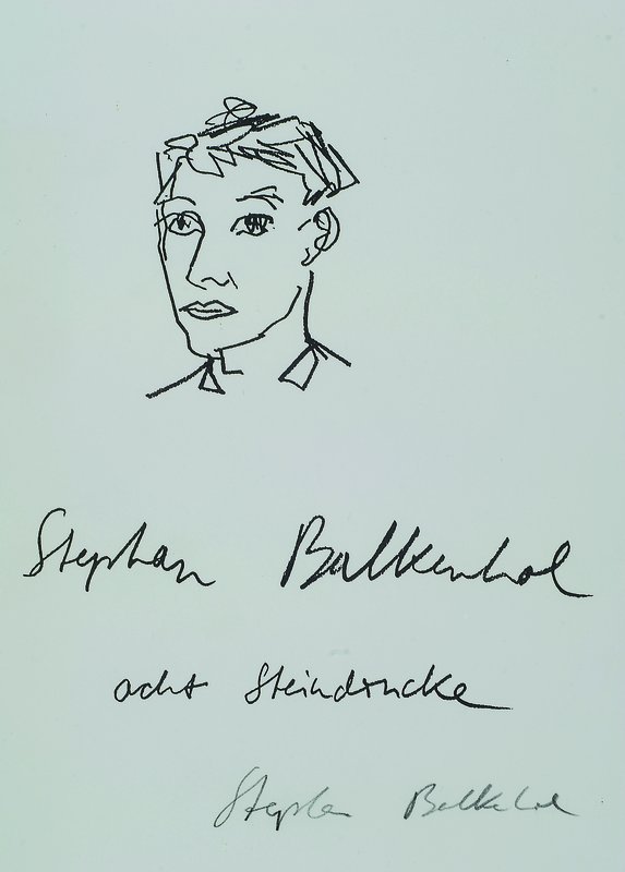 Stephan Balkenhol, geb. 1957, Lithographie, handsigniert, unter Glas gerahmt, ca. 28x21cm