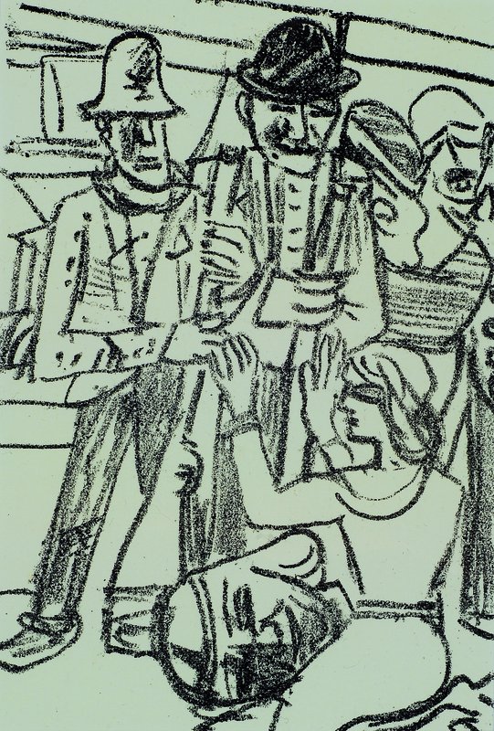 Max Beckmann, 1884-1950, Lithographie von 1937, vergleiche Wvz Gallwitz 286, Passepartout, unter Glas gerahmt, ca. 10x14 cm