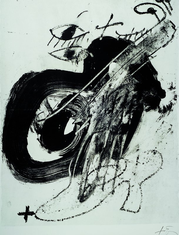 Antoni Tapies, 1923-2012 Barcelona, Farblithographie, handsigniert, ca. 75x65cm