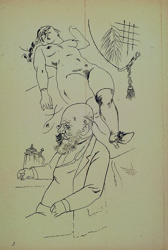 George Grosz, 1893-1959, vier Lithographien aus Ecce Homo, "Aus der Jugendzeit", "Marseille", "Verlobung" und "Dr. ...