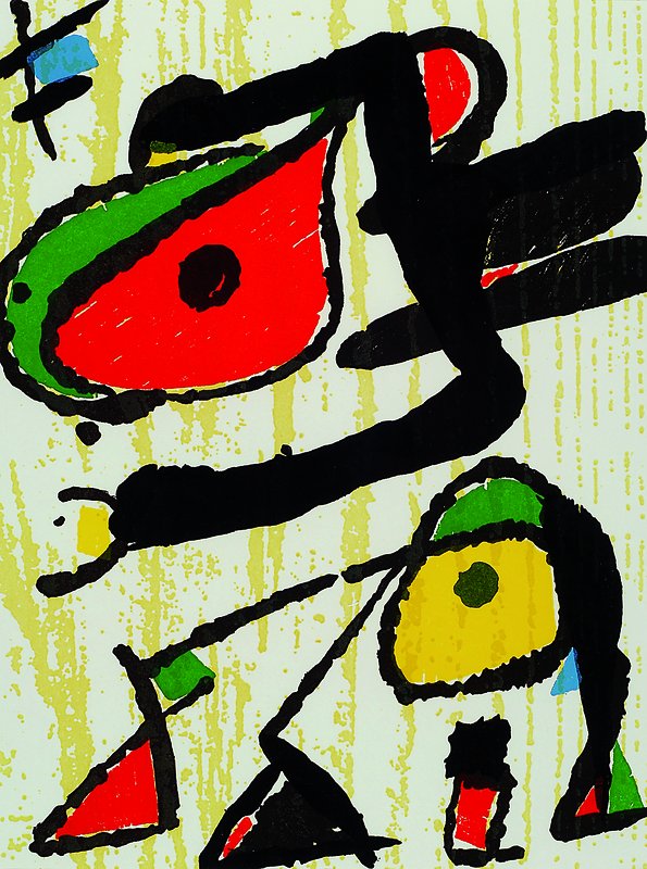 Joan Miro, 1893-1983, "Komposition", original Holzschnitt auf Bütten aus: Engravings III, Barcelona 1992, Edition Poligrafa, Lelong Paris, ...