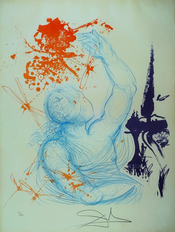 Salvador Dali, 1904-1989, Pubertät, Farblithographie von 1973 aus der Reihe: Edades de la vida (Lebensalter), handsigniert und num. 71/300, ca. ...