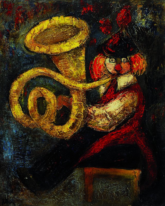 Henri d'Anty, 1910-1998, Clown mit Tuba, Öl/Lwd, links unten signiert, ca. 60x50cm, Rahmen