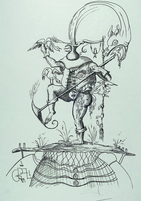 Salvador Dali, 1904-1989, Lithographie, Les Songes drolatiques de Pantragruel, 1975, vgl. Ralf Micheler und Löpsinger, Dali Das druckgraphische Werk ...