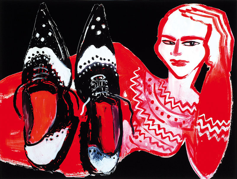 Elvira Bach, geb. 1951, "Comme de filles", Giclee auf Bütten, 2013, handsigniert und nummeriert 26/50, ca. 38x50 cm, Blattgr. ca. 49.5x61 ...