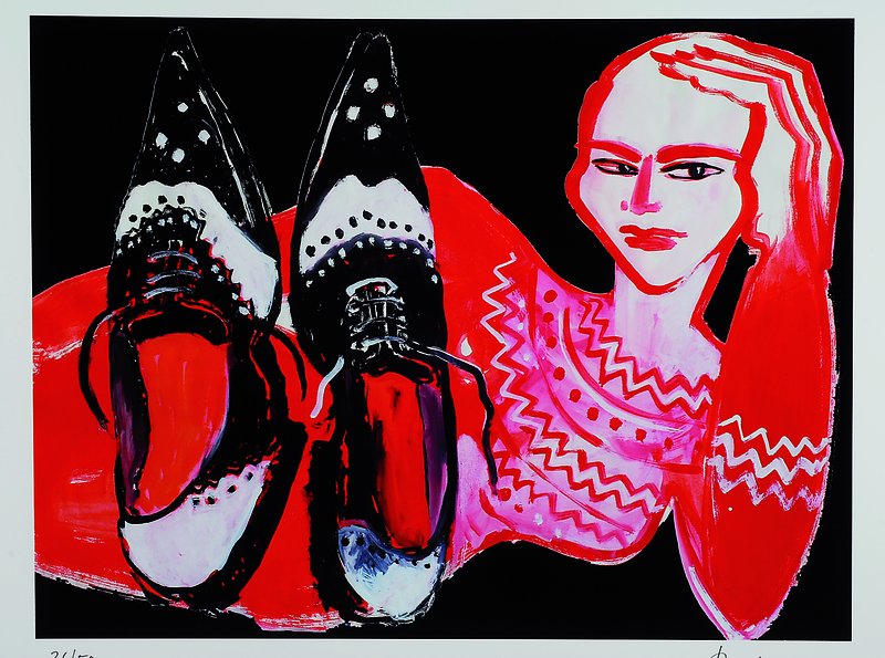 Elvira Bach, geb. 1951, "Comme des filles", Giclee auf Bütten, 2013, handsigniert und nummeriert 24/50, ca. 38x50 cm, Blattgr. ca. 49.5x61 ...