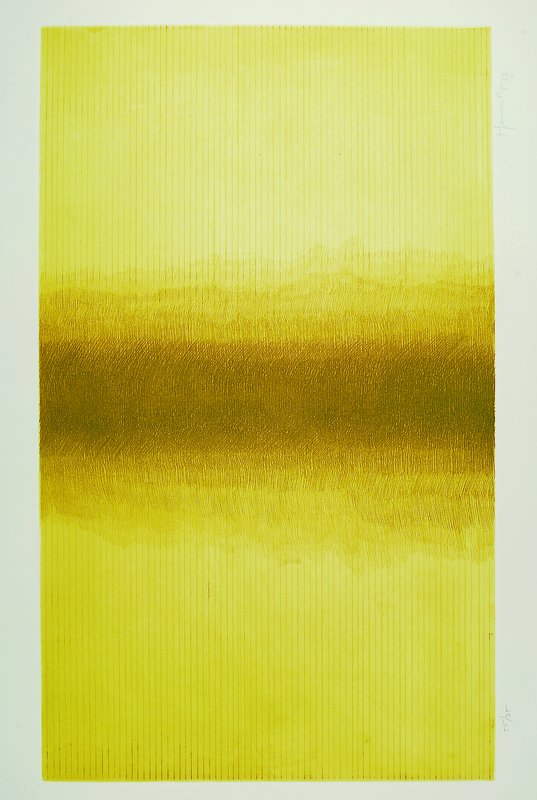 Joan Hernandez Pijuan, 1931-2005, "Komposition", Farbradierung auf Bütten, 1977,handsigniert und nummeriert 55/75, datiert 77,ca. 37.5x63 ...