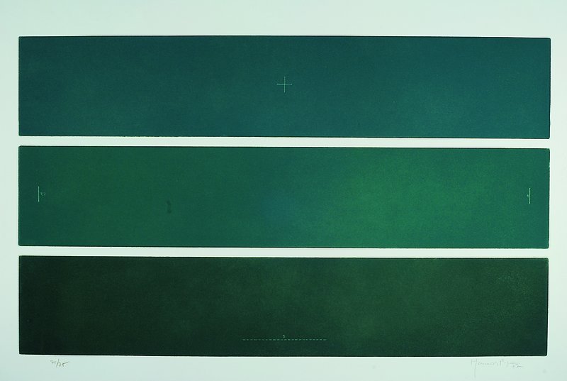 Joan Hernandez Pijuan, 1931-2005, "Komposition", Farbradierung auf Bütten, 1977, handsigniert und nummeriert 71/75, datiert 77, ca. ...
