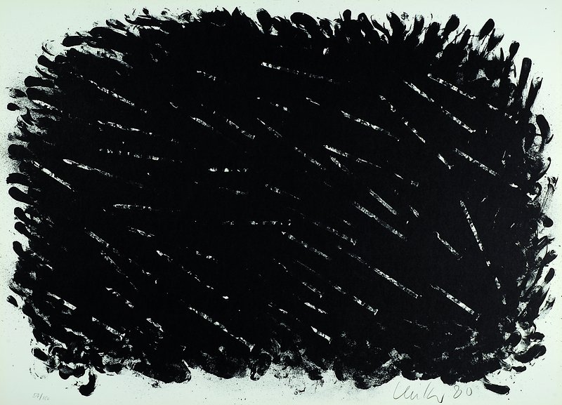 Günther Uecker, geb. 1930, "Bewegung II", Lithographie auf Karton, 1980, handsigniert und nummeriert 54/180, datiert 80, Stempel ...