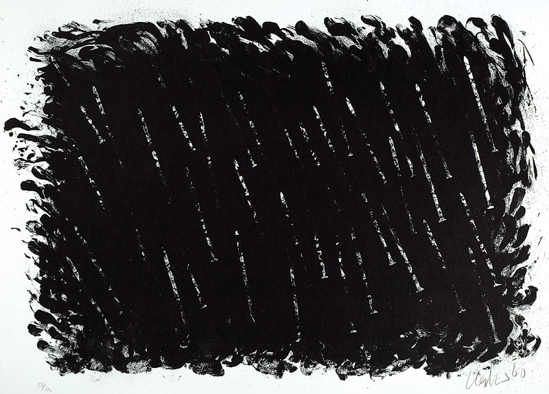 Günther Uecker, geb. 1930, "Bewegung III", Lithographie auf Karton, 1980, handsigniert und nummeriert 51/180, datiert 80, Stempel ...