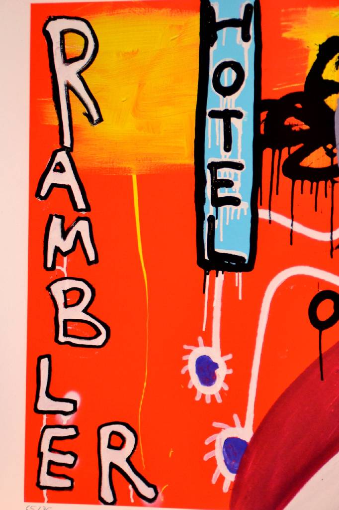 Detail d: Paul Kostabi, geb. 1962, "AMC Hotel", Giclee auf Bütten, 2013, handsigniert und nummeriert 65/75, ca. 39.5x50 cm, Blattgr. ca. 51.5x61 cm