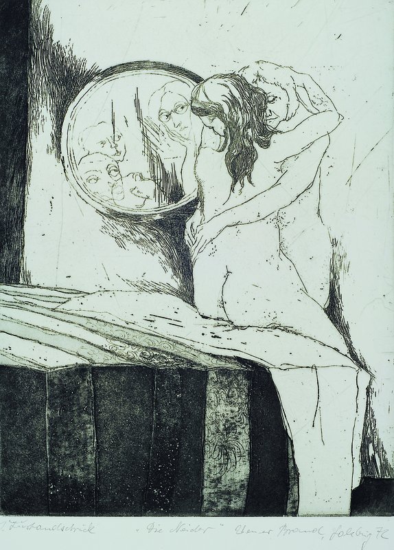 Detail a: Werner Brand, geb. 1933 Löbau/Sachsen, lebt und arbeitet in Hochstadt/Pfalz, vier Radierungen, "Der Kuß" bez. E.A., "Zuneigung" ...