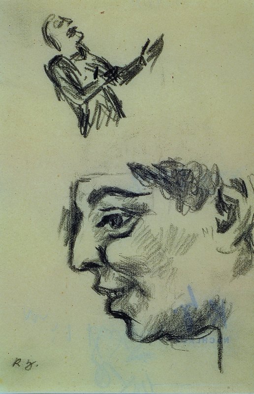 Karl Hubbuch, 1891-1979, Bleistiftzeichnung, Porträt, monogrammiert, rückseitig Nachlass-Stempel und bezeichnet "wartende Frauen", ca. ...
