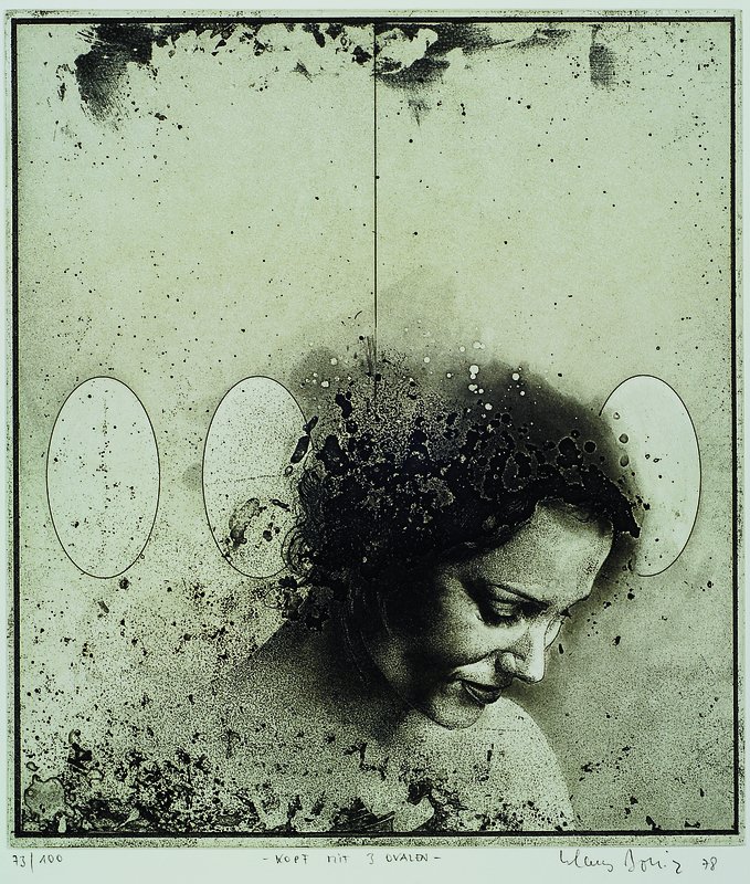 Klaus Böttger, 1942-1992, Radierung, Kopf mit 3 Ovalen, signiert und nummeriert 73/100, datiert 78, ca. 31x27.5 cm, Blattgr. ca. 59.5x50 cm