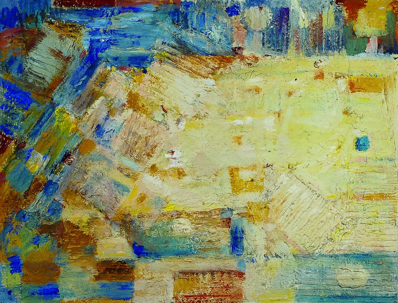 Detail a: Otto Ditscher, 1903-1987 Neuhofen, Studium in München und Karlsruhe, Mitglied der Pfälzer Sezession, hier drei Arbeiten in Acryl auf Hartfaser, ...
