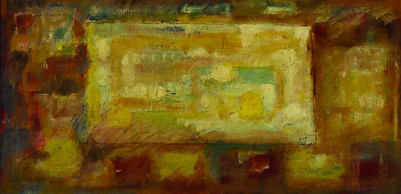 Detail b: Otto Ditscher, 1903-1987 Neuhofen, Studium in München und Karlsruhe, Mitglied der Pfälzer Sezession, hier drei Arbeiten in Acryl auf Hartfaser, ...