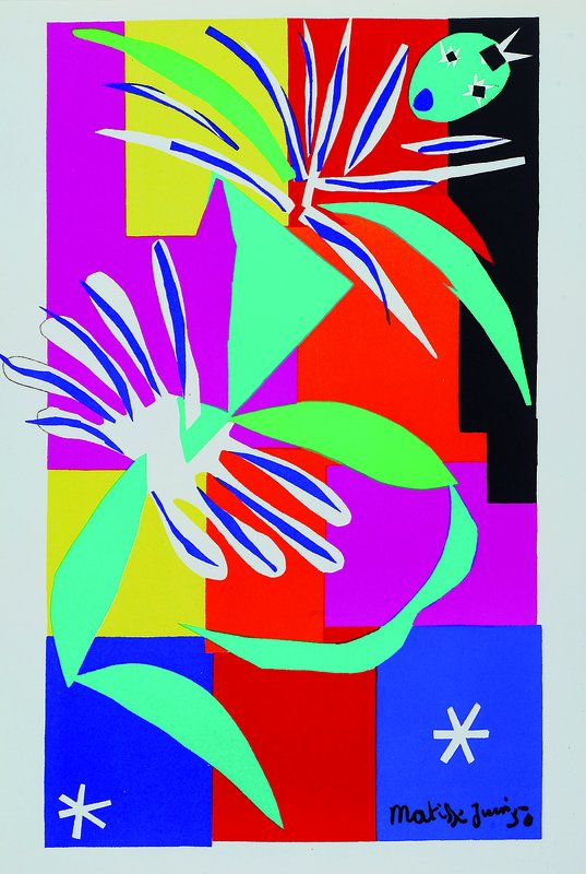 Henri Matisse, 1869-1954, zwei Farblithographien aus: Die letzten Werke von Matisse, Mourlot Paris, 1958, Nuit de Nel, ca. 33x13.5cm, Danseuse ...