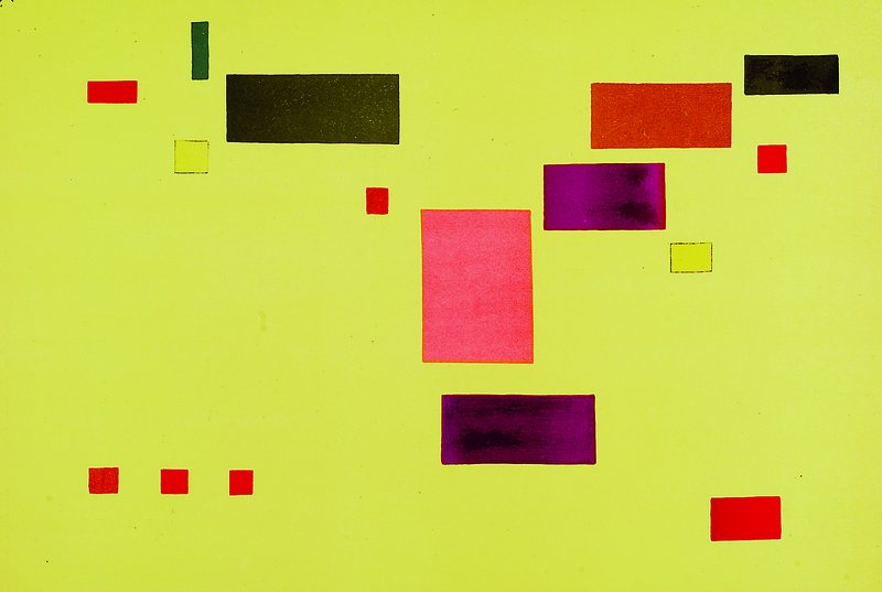 Detail a: Wassily Kandinsky, 1866-1944, 3 Farblithographien aus: Les signes et les masques, Kandinsky und die Musik und Exposition des peintures de la periode ...