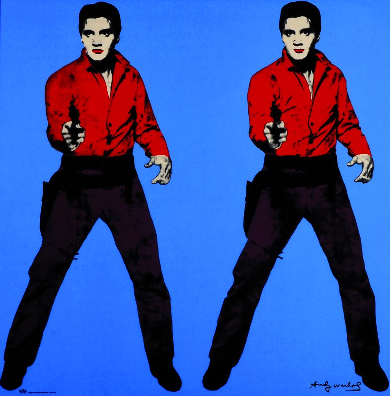 Andy Warhol, 1928-1987, "Elvis", Rosenthal -Edition, Multiple, Porzellan farbig glasiert,unten links in der Glasur bezeichnet Andy Warhol ...
