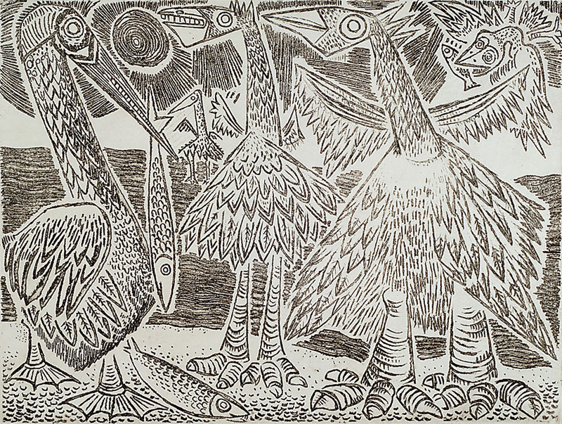 Johann Georg Müller, 1913 Ludwigshafen- 1986 Koblenz, Kaltnadelradierung, links unten signiert und dat. 1952, num. 38/120/2, ca. 24x31cm