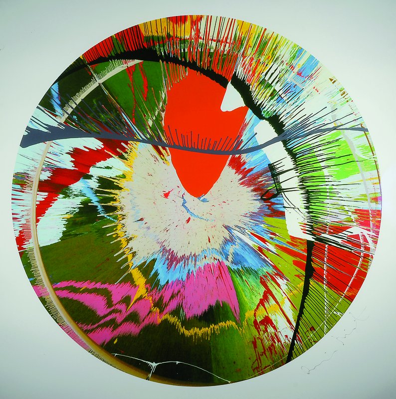 Damien Hirst, geb. 1965 Bristol, "Beautiful, Galatic, Exploding", Farbsiebdruck, handsigniert und nummeriert 8/500, ca. 105,5x102 cm, unter ...