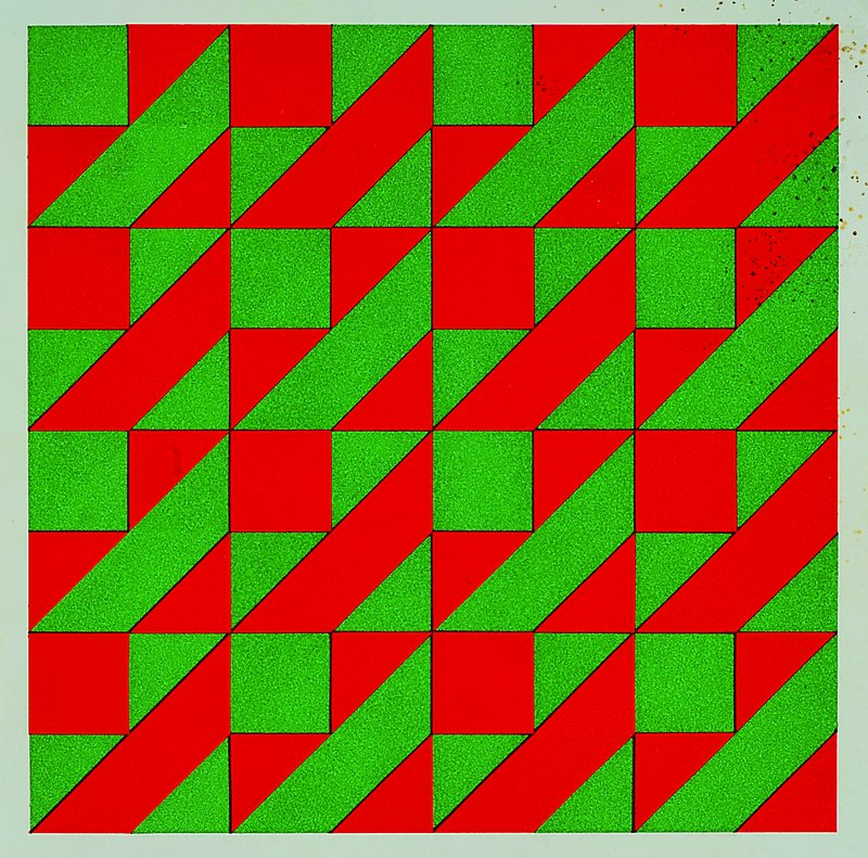 Detail a: Horst Bartnig, geb. 1936, Konvolut aus zwei Grafiken und einer Fotografie, "8/8 Quadrate", rückseitig betitelt, monogr. und num. 120/250, ...