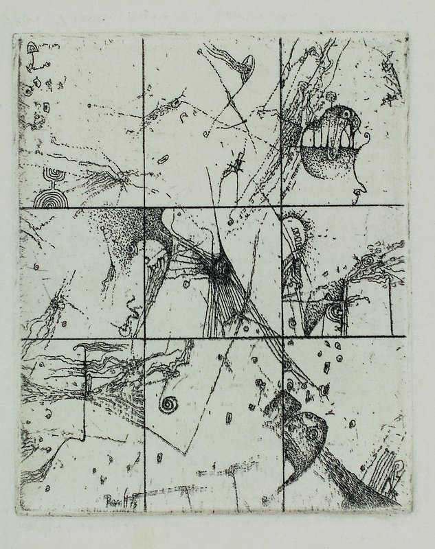 Detail b: Thomas Ranft, geb. 1945 Königsee, Konvolut aus 6 kleinformatigen Radierungen, davon einmal drucksigniert, Plattengr. bis ca. 7.5x4.4 cm, teilw. ...