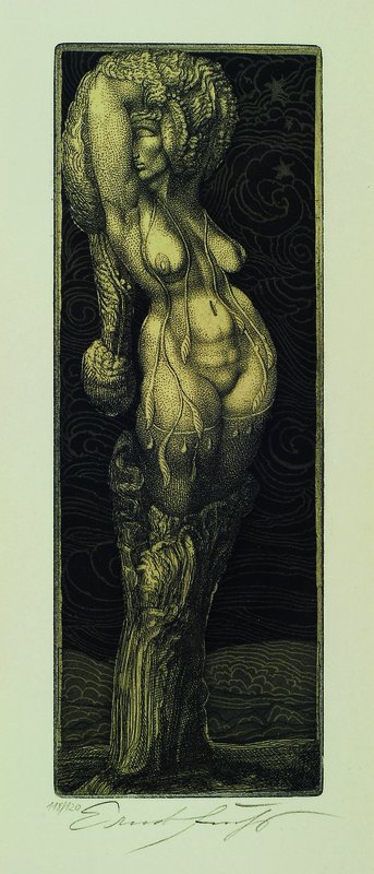 Prof. Ernst Fuchs, geb. 1930, Konvolut aus drei Radierungen, "Mars", nummeriert 2657/3000, "Eva evequa", nummeriert 2657/3000, ...
