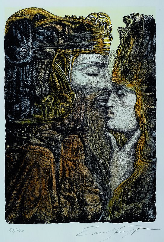 Detail a: Prof. Ernst Fuchs, geb. 1930, Konvolut aus drei Druckgrafiken, "David & Bathseba", Lithographie, handsigniert und nummeriert 81/120, ...