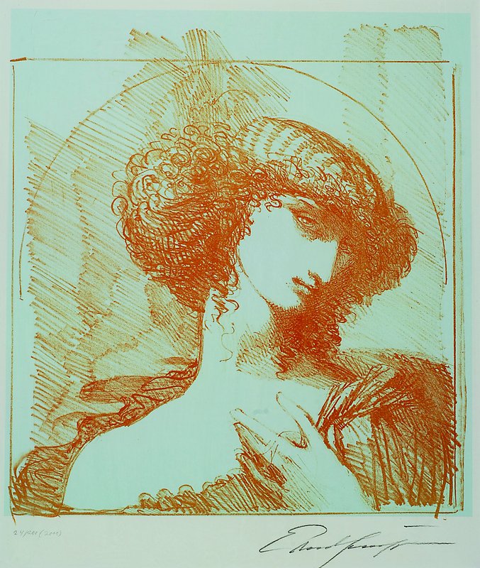 Detail b: Prof. Ernst Fuchs, geb. 1930, Konvolut aus drei Druckgrafiken, "David & Bathseba", Lithographie, handsigniert und nummeriert 81/120, ...