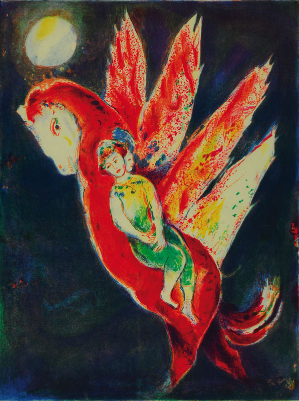 Marc Chagall, 1887-1985, Konvolut aus drei Farboffsets, "Die Geschichte von Dschlalnar, der Meermeid und ihrem Sohn", aus: "Arabische ...
