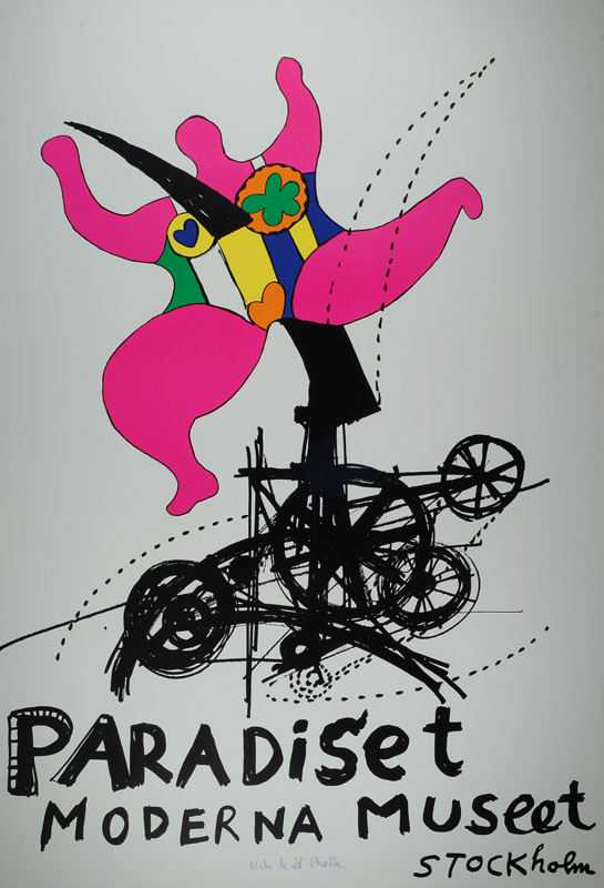 Niki de Saint Phalle, 1930-2002, "Paradiset", Farboffset, handsigniert, nur wenige handsignierte Exemplare, ca. 100x70 cm, leichte Risse