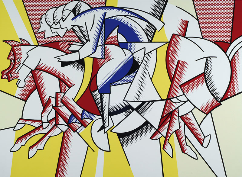 Roy Lichtenstein, 1923-1997, "The Red Horseman", Farboffset auf Premiumpapier, handsigniert, nur wenige handsignierte Exemplare, PP, ...