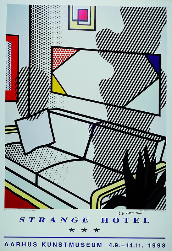 Roy Lichtenstein, 1923-1997, "Strange Hotel", Farboffset, handsigniert, nur wenige handsignierte Exemplare, ca. 87x60 cm
